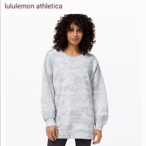 Lululemon Perfectly Oversized Crew Incognito Camo Alpine White Multi
